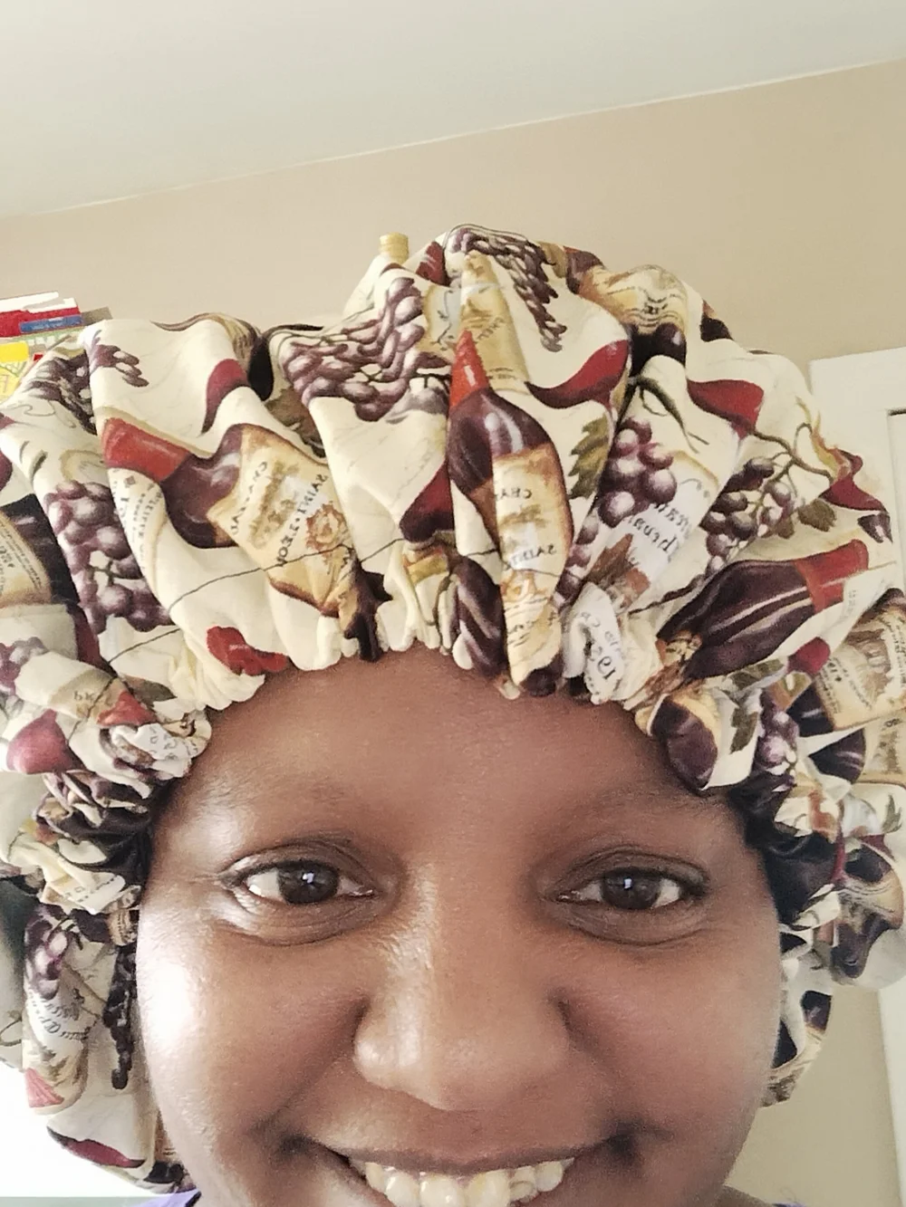 Cream Wine & Grape Sleep Bonnet - Picture 1 of 6